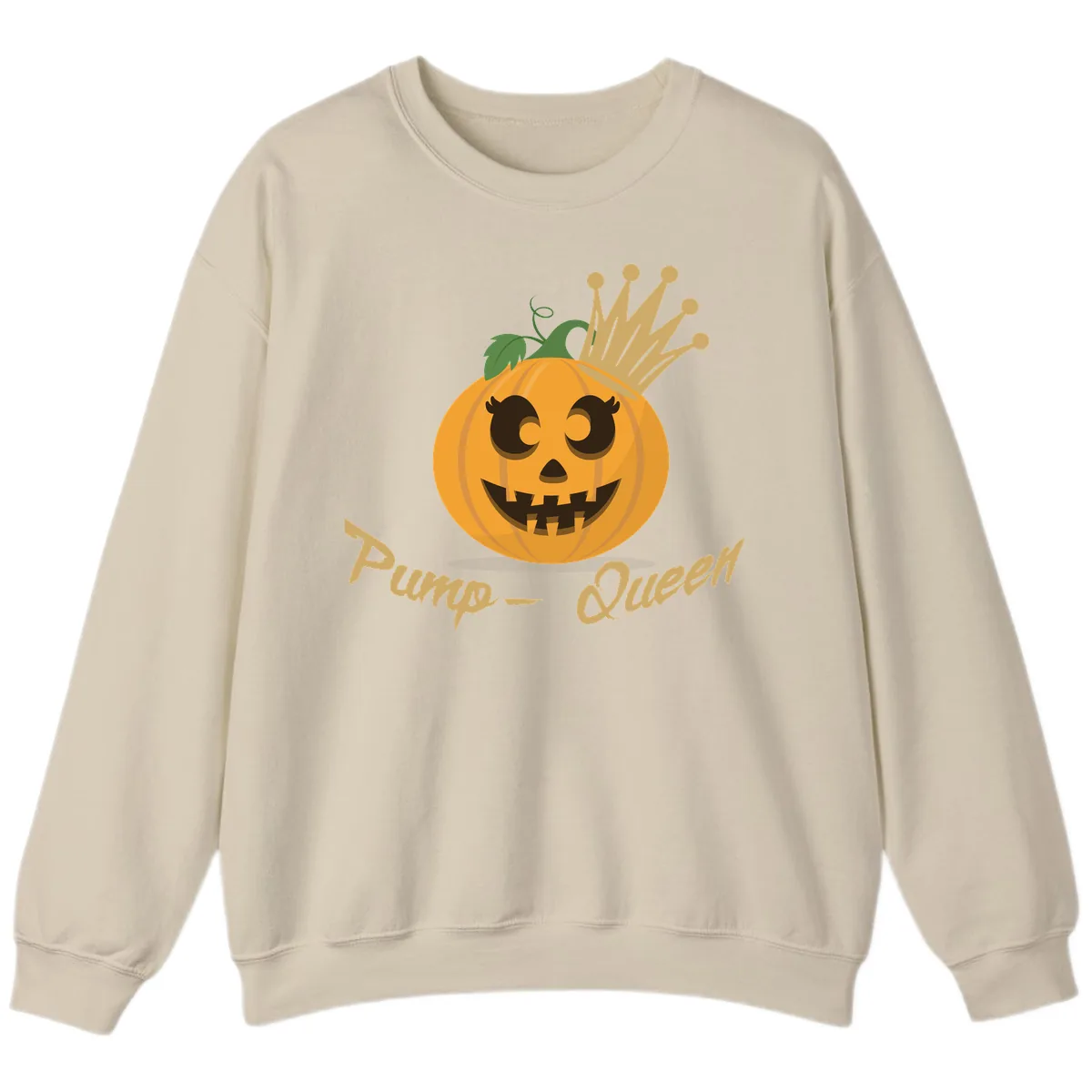 Pumpkin Queen Halloween Character Sweatshirt in Sand