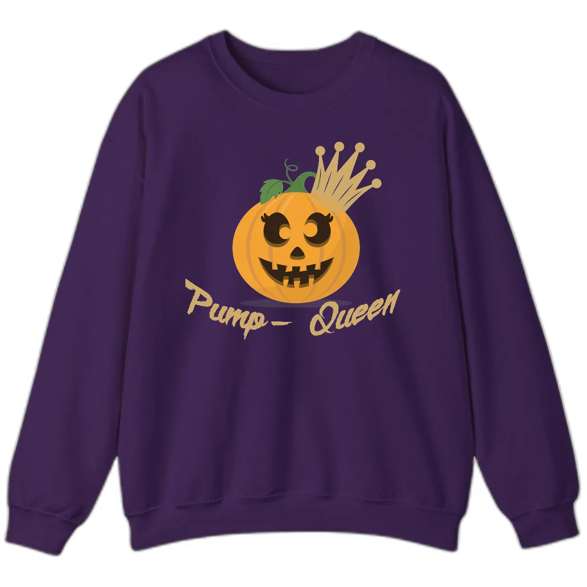 Pumpkin Queen Halloween Character Sweatshirt in Purple