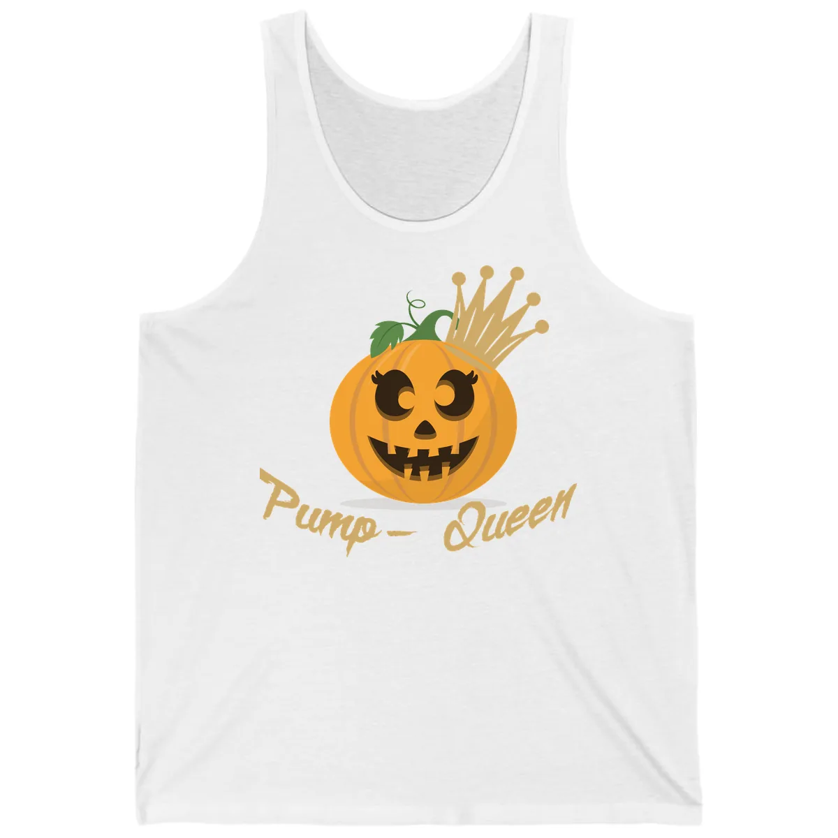 Pumpkin Queen Halloween Character Tank in White