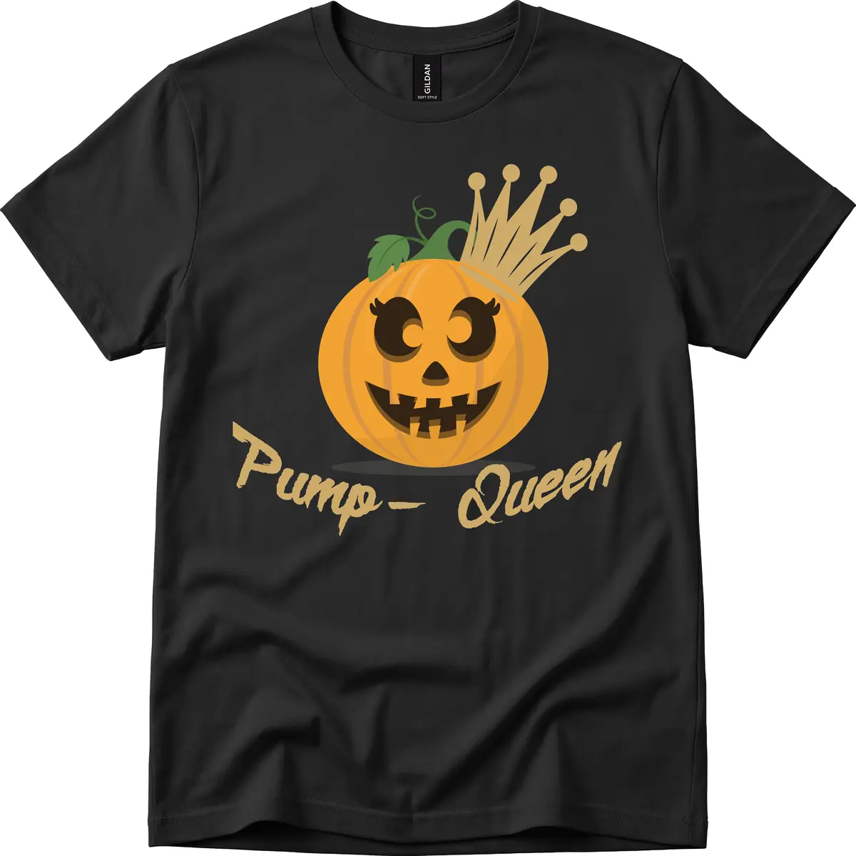 Pumpkin Queen Halloween Character T-Shirt in Black