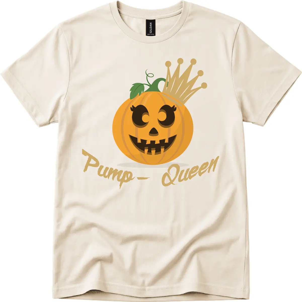Pumpkin Queen Halloween Character T-Shirt in Natural