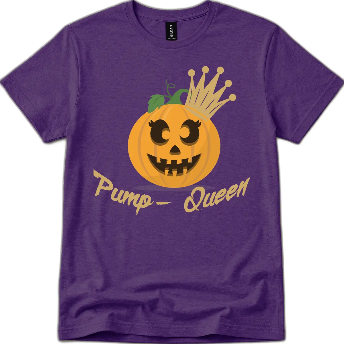 Pumpkin Queen Halloween Character T-Shirt in Purple