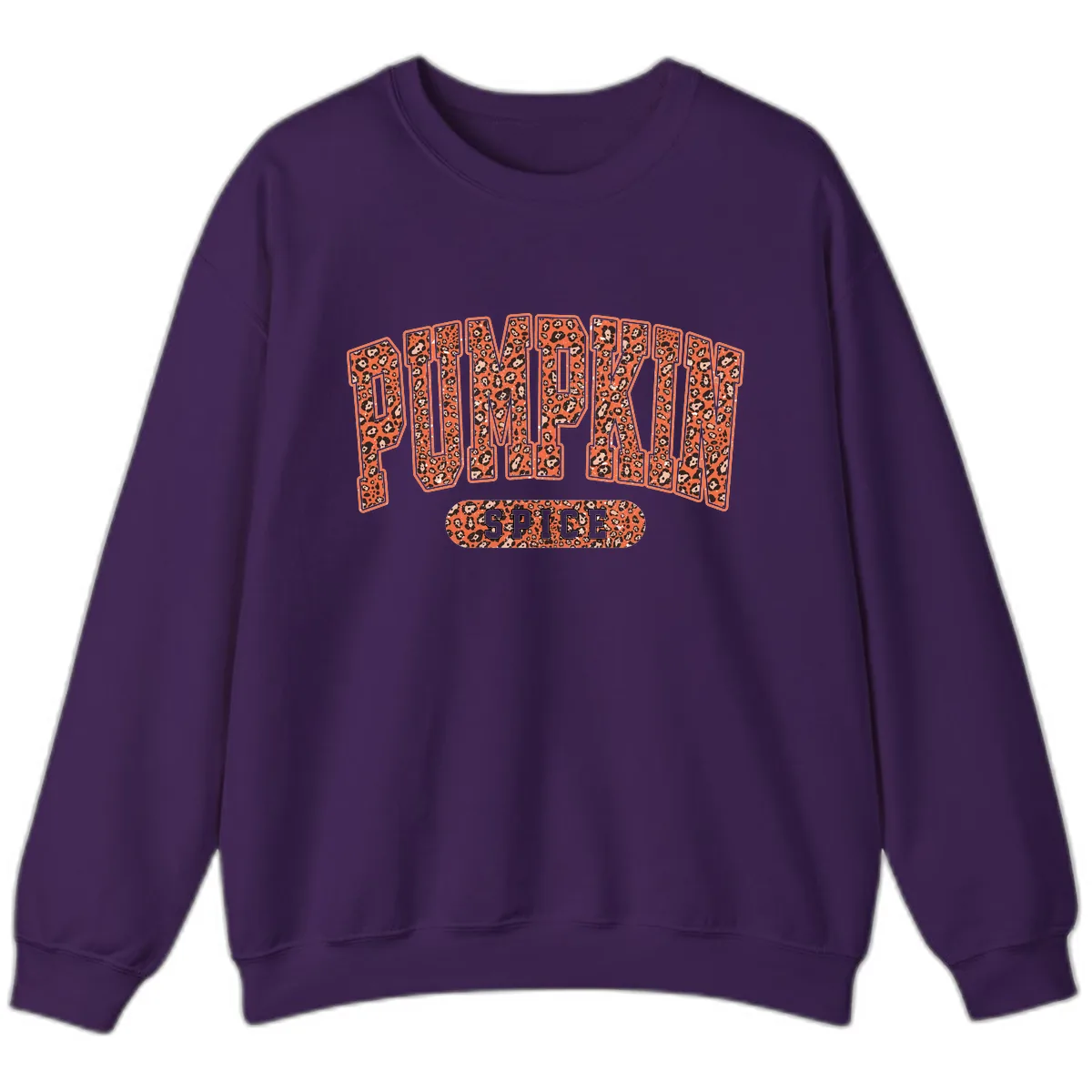 Leopard Print Pumpkin Spice Letters Sweatshirt in Purple
