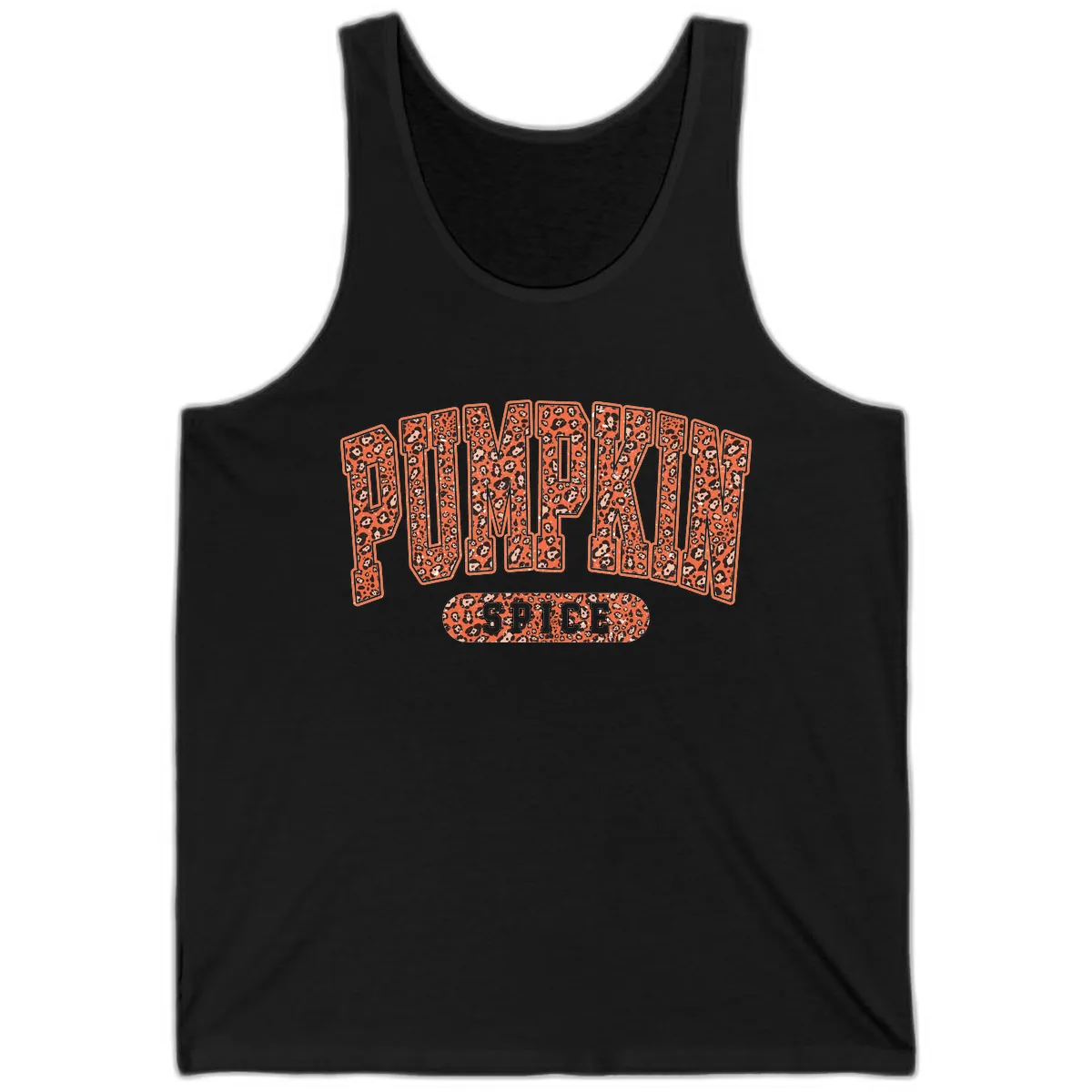 Leopard Print Pumpkin Spice Letters Tank in Black