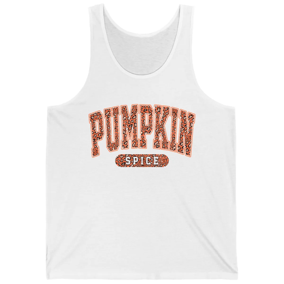 Leopard Print Pumpkin Spice Letters Tank in White