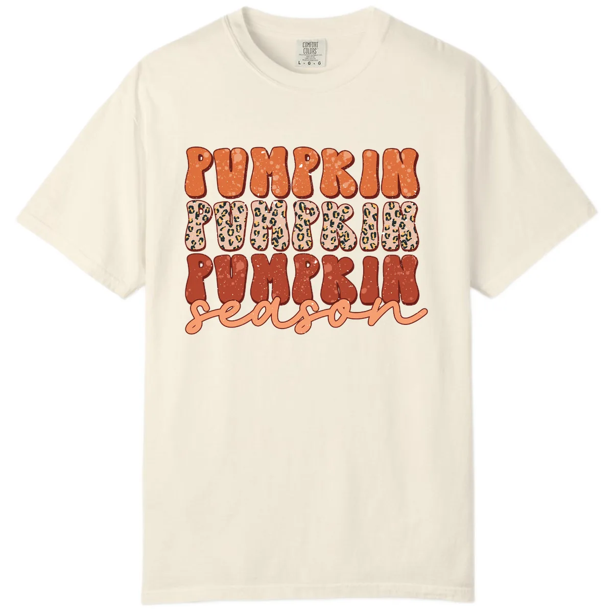 Pumpkin Patch Season Groovy Text Comfort Color in Ivory