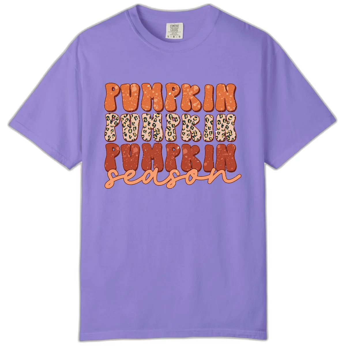 Pumpkin Patch Season Groovy Text Comfort Color in Violet