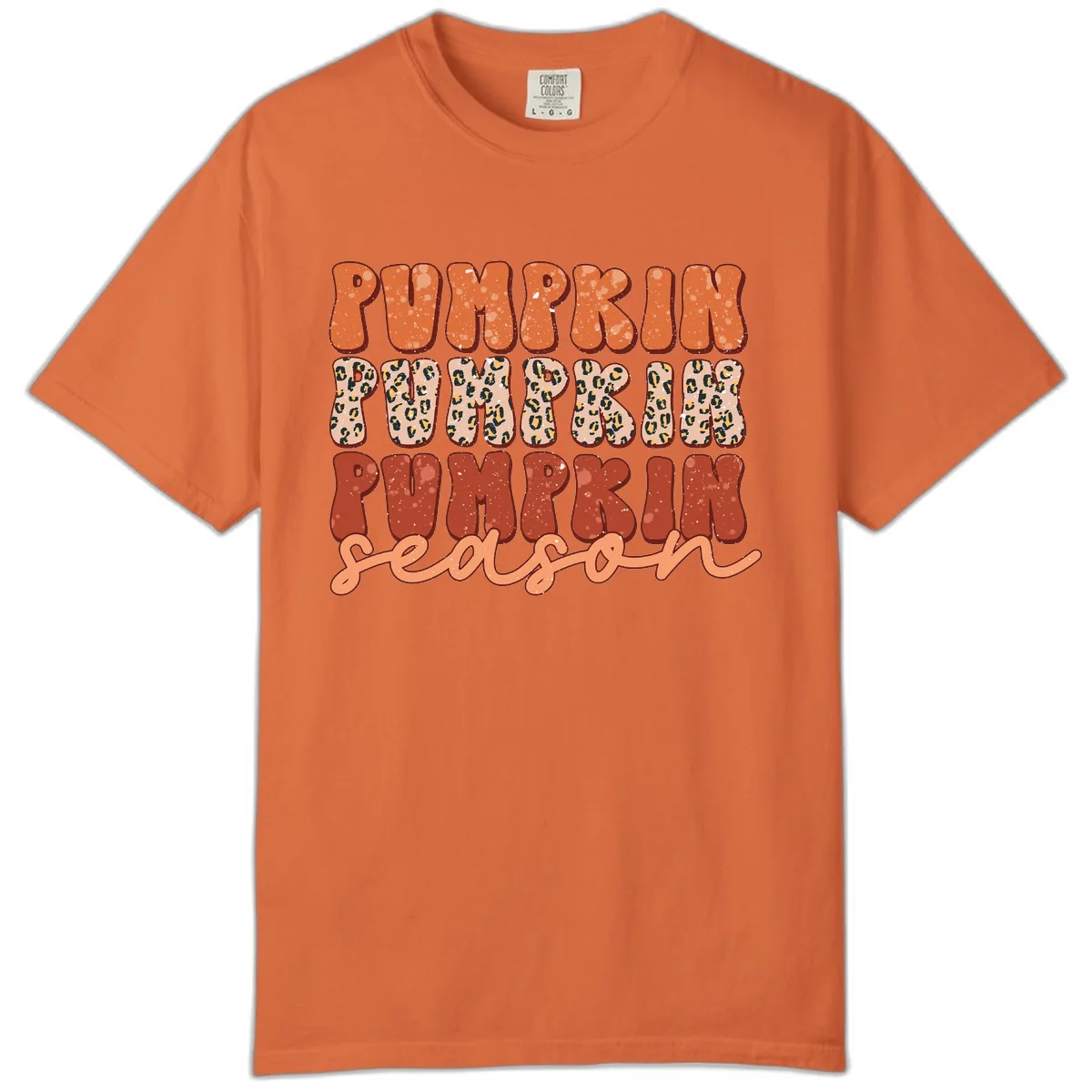 Pumpkin Patch Season Groovy Text Comfort Color in Burnt Orange