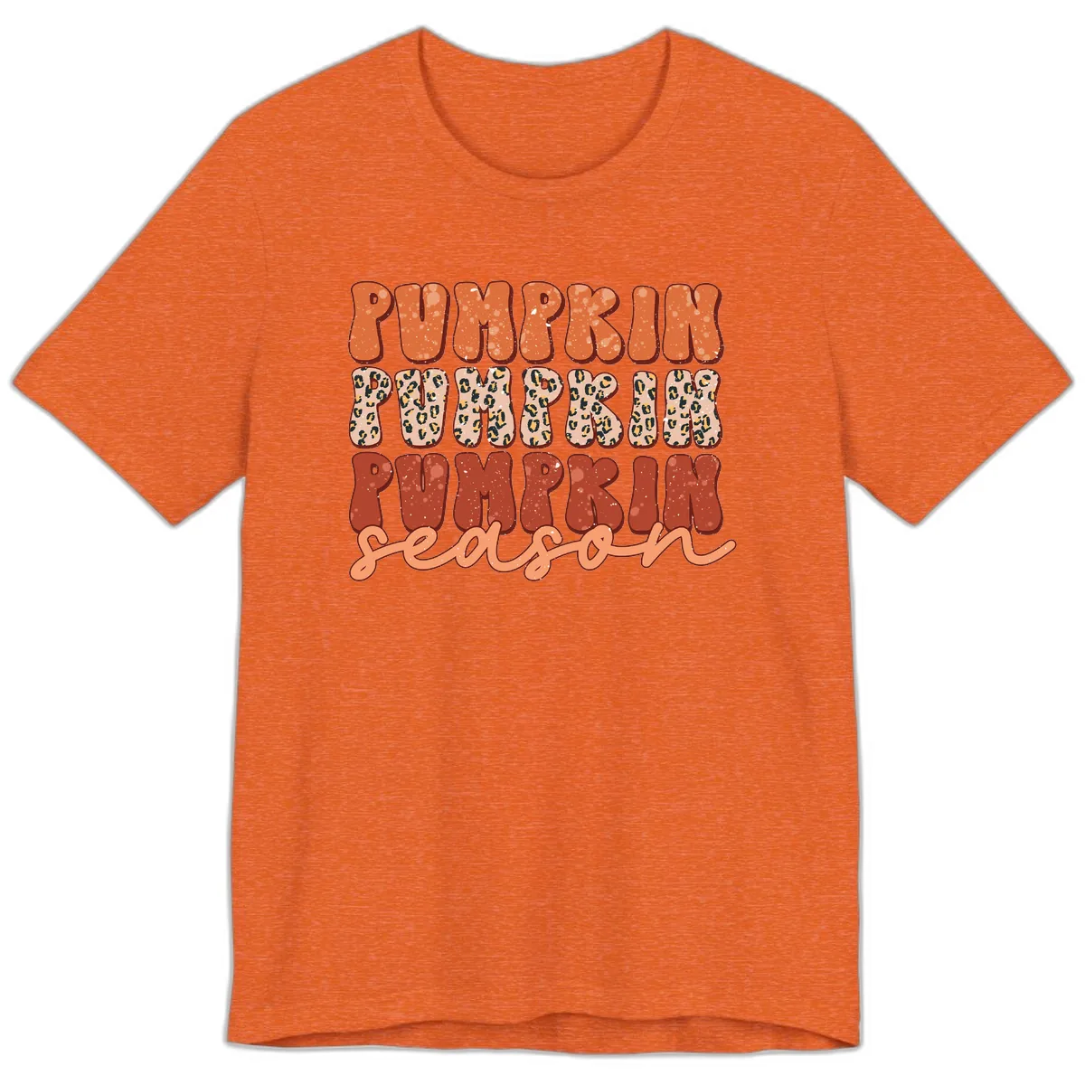 Pumpkin Patch Season Groovy Text Premium T-Shirt in Heather Orange
