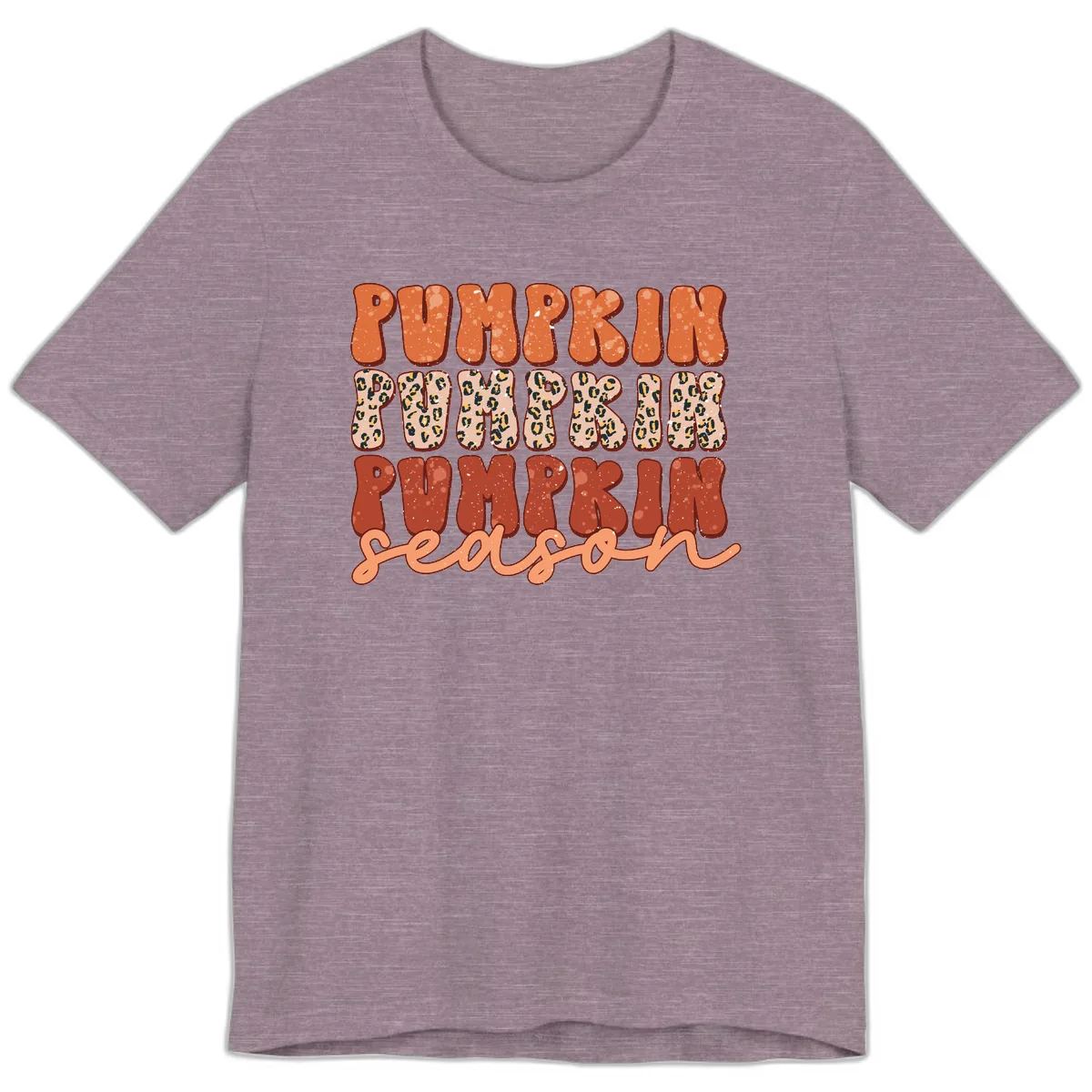 Pumpkin Patch Season Groovy Text Premium T-Shirt in Heather Purple