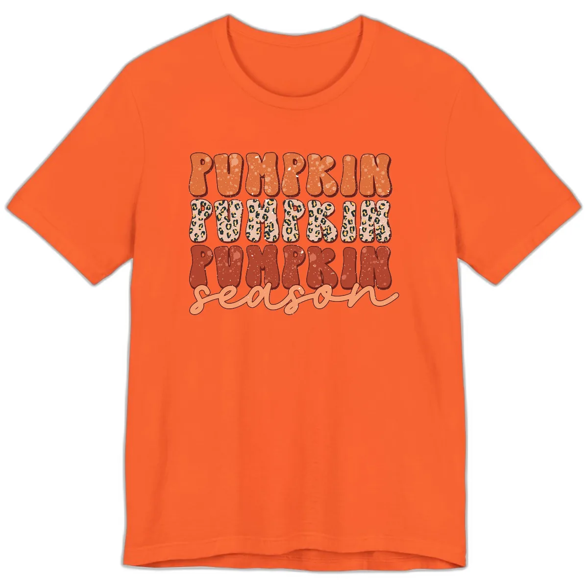 Pumpkin Patch Season Groovy Text Premium T-Shirt in Orange