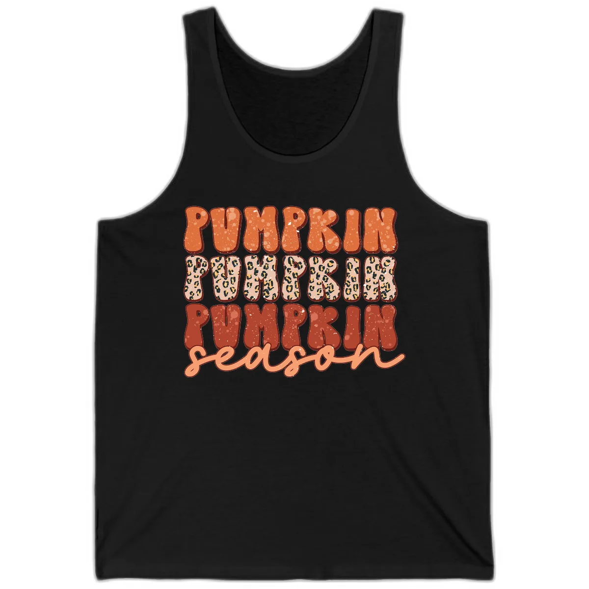 Pumpkin Patch Season Groovy Text Tank in Black