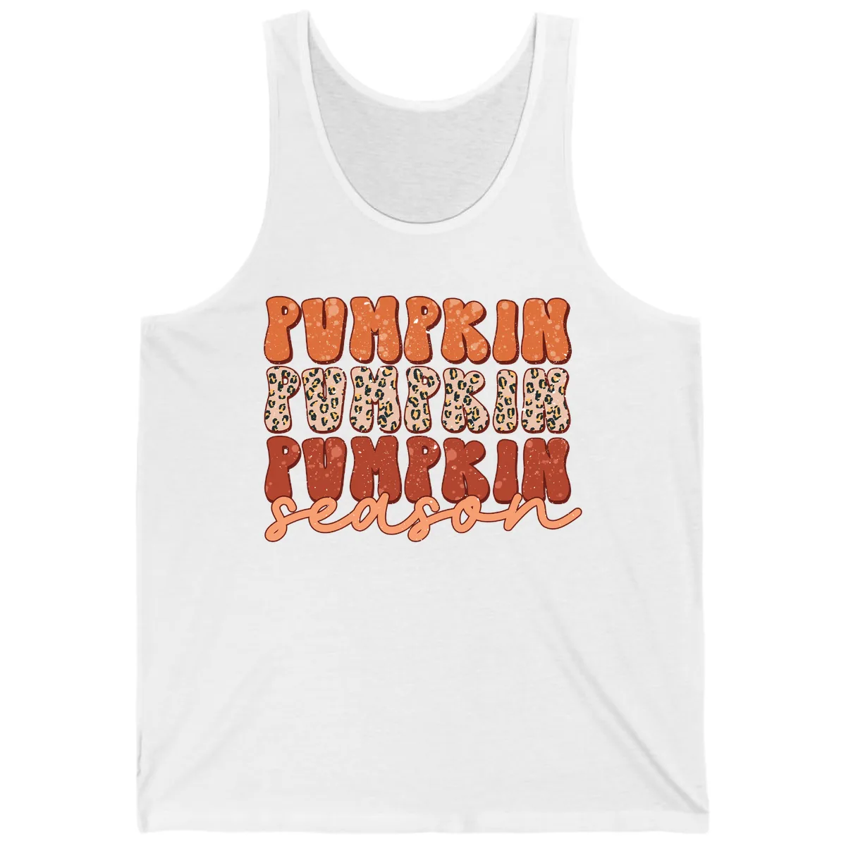 Pumpkin Patch Season Groovy Text Tank in White