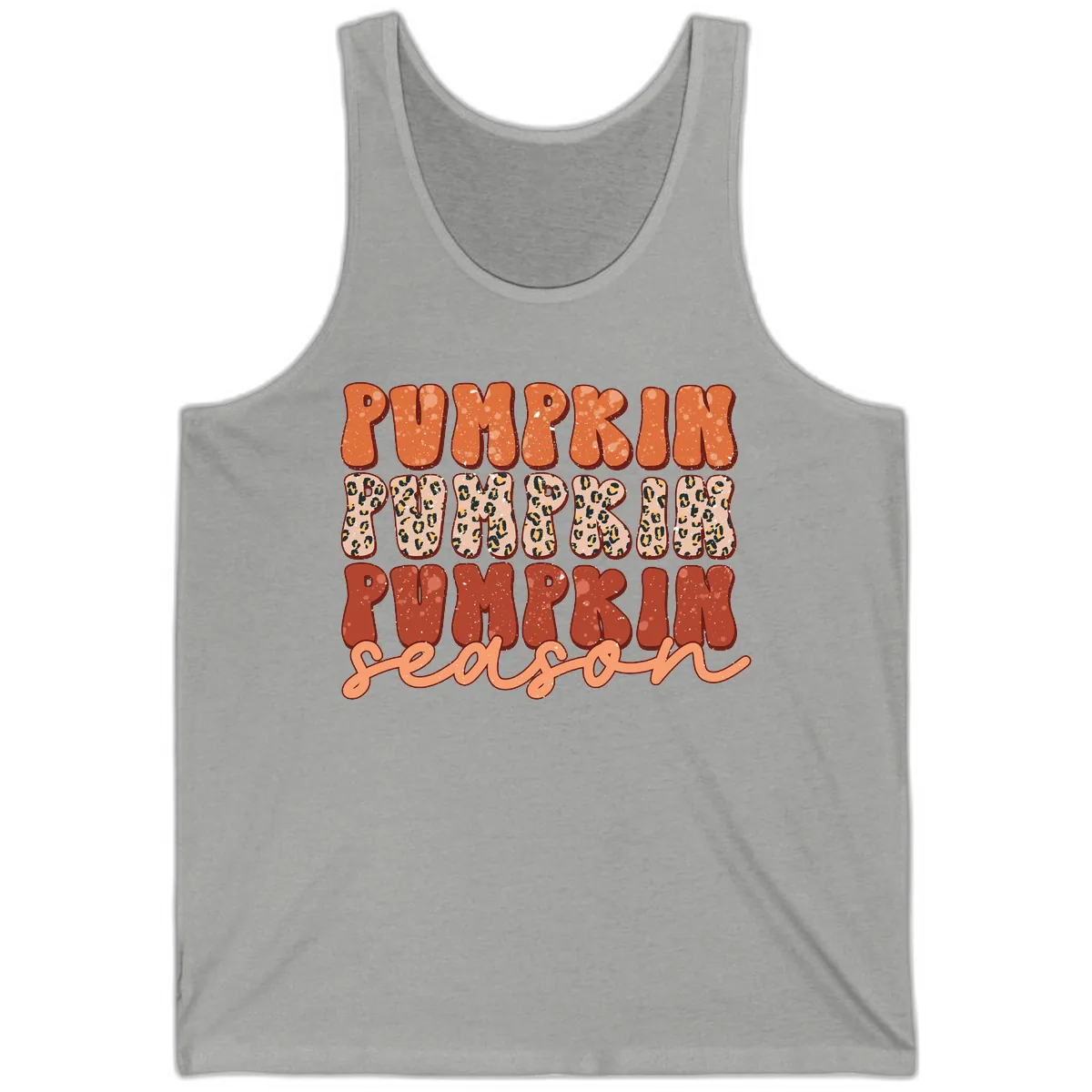 Pumpkin Patch Season Groovy Text Tank in Athletic Heather