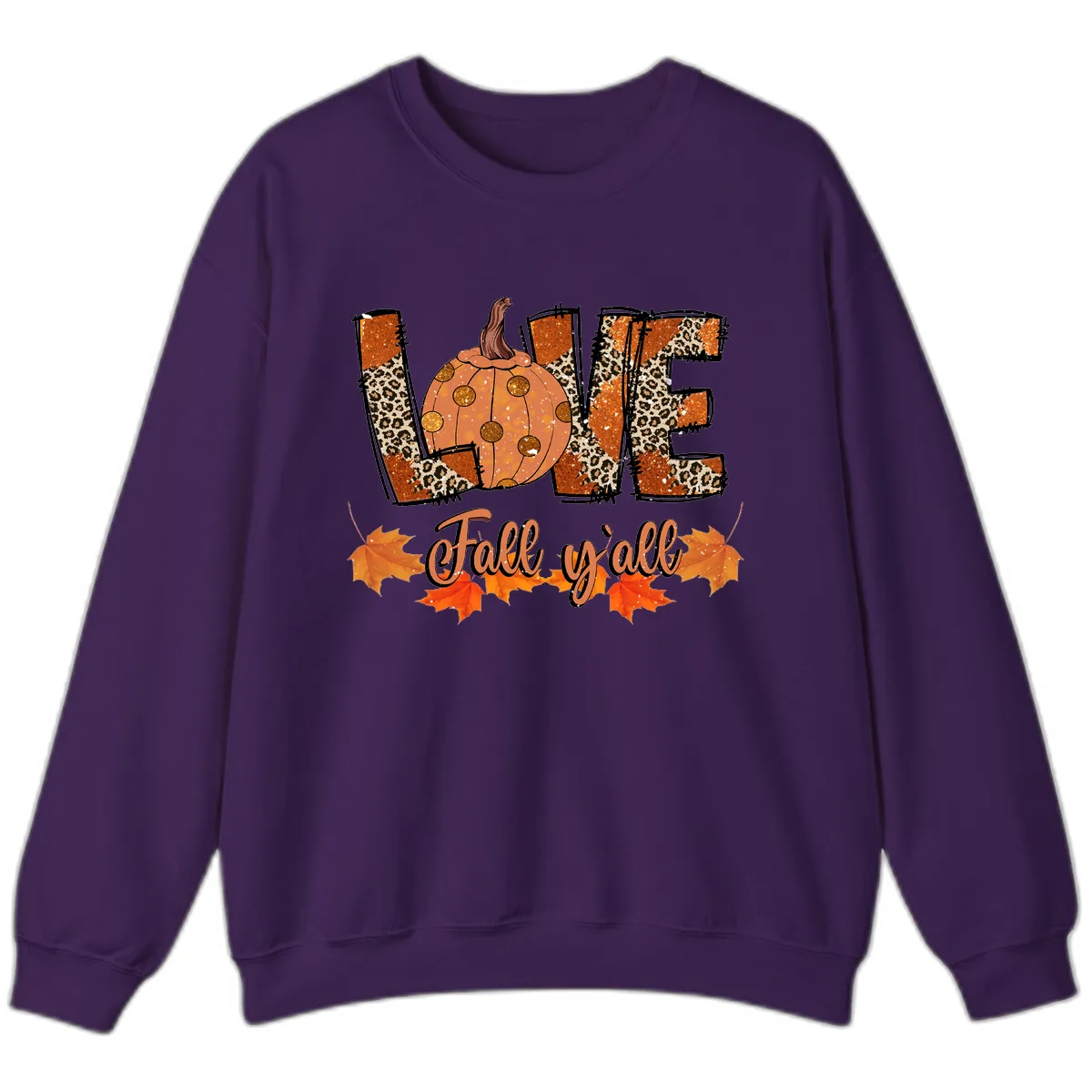 Fall Love Leopard Pumpkin Sweatshirt in Purple