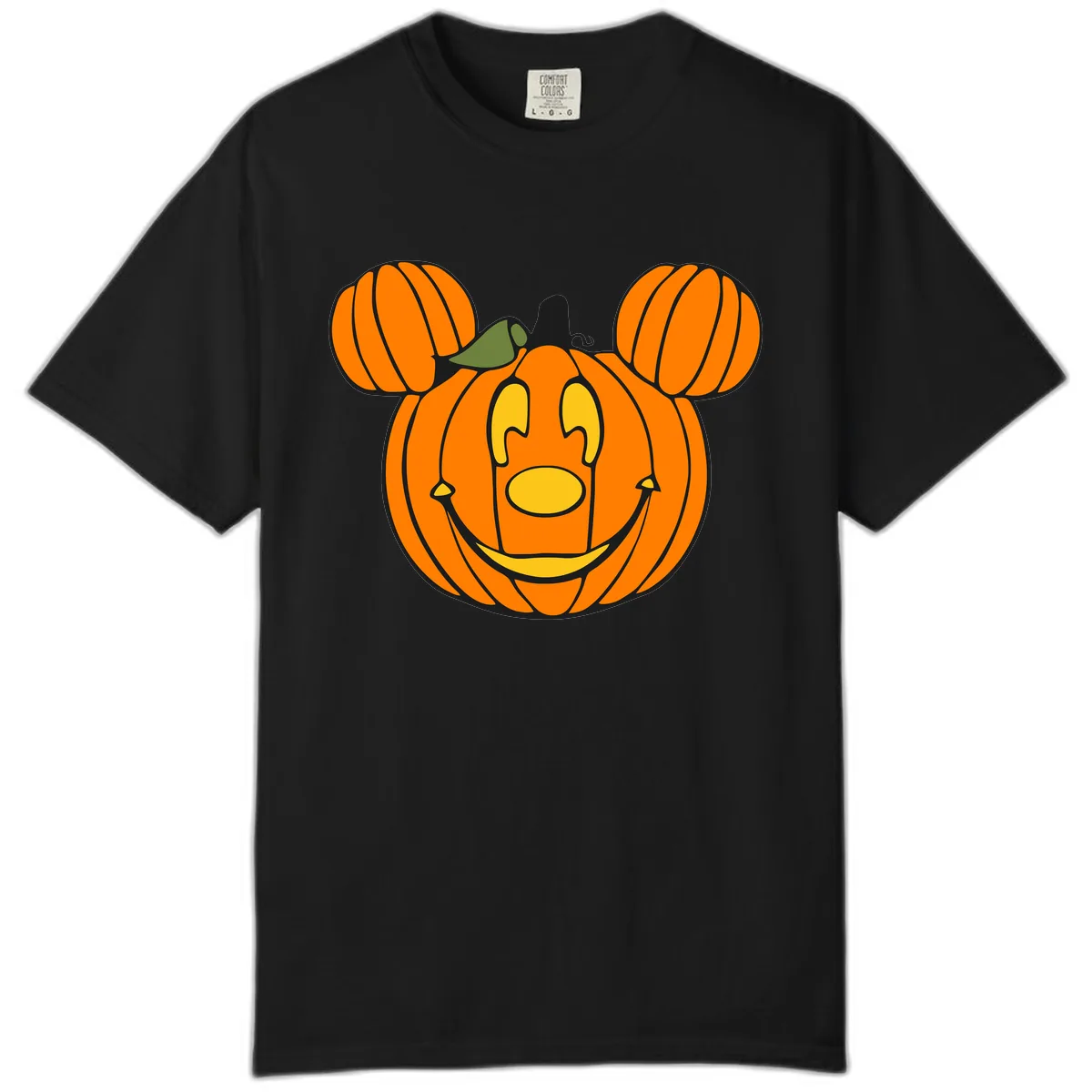 Mickey Pumpkin Halloween Jack-o-Lantern Comfort Color in Black