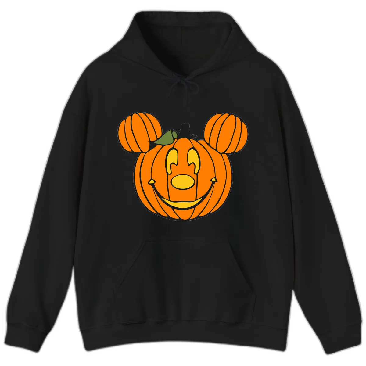 Mickey Pumpkin Halloween Jack-o-Lantern Hoodie in Black