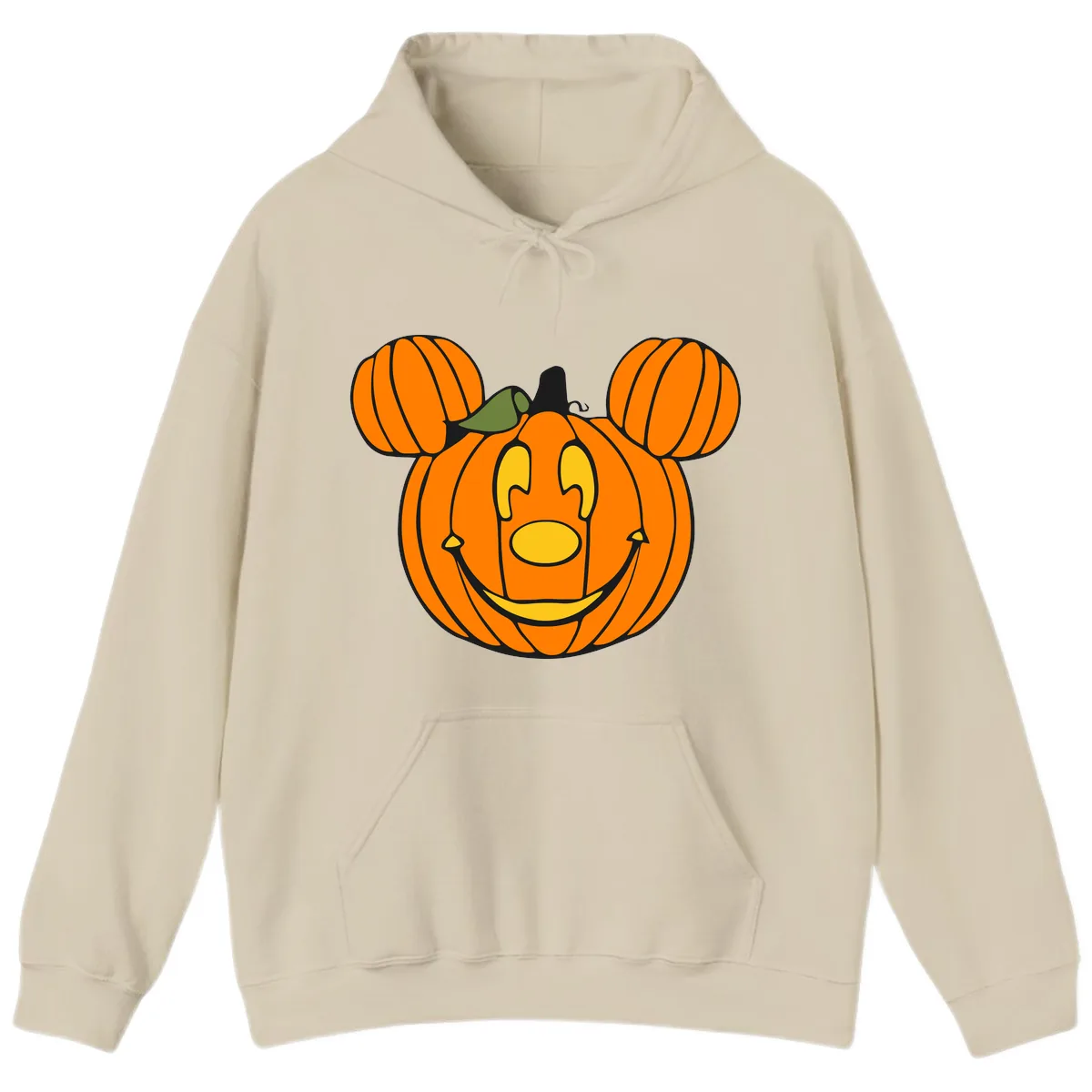 Mickey Pumpkin Halloween Jack-o-Lantern Hoodie in Sand