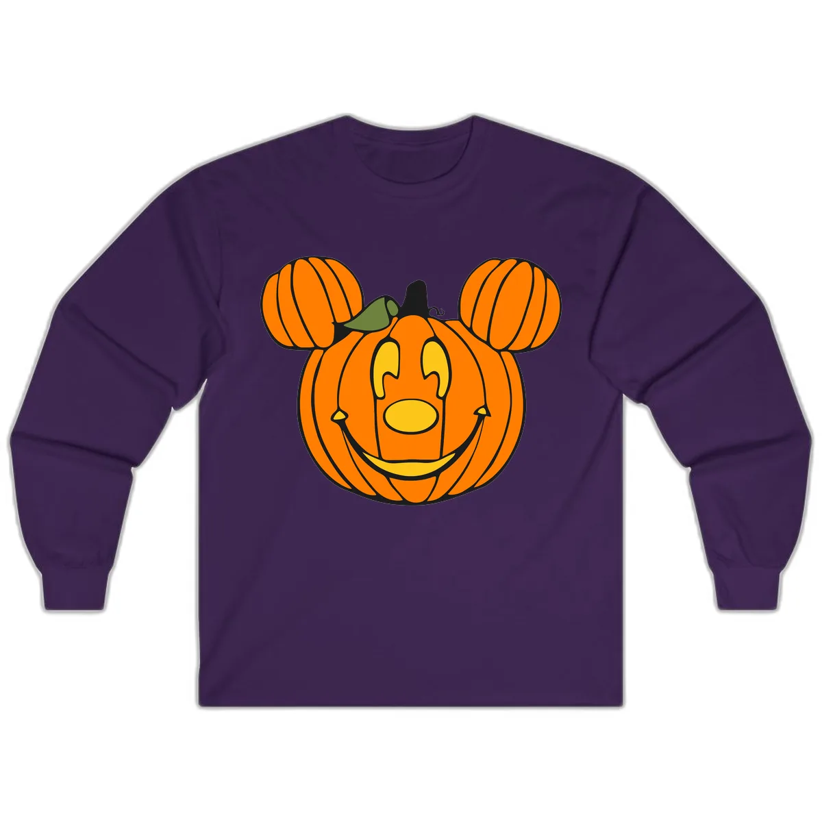 Mickey Pumpkin Halloween Jack-o-Lantern Long Sleeve in Purple