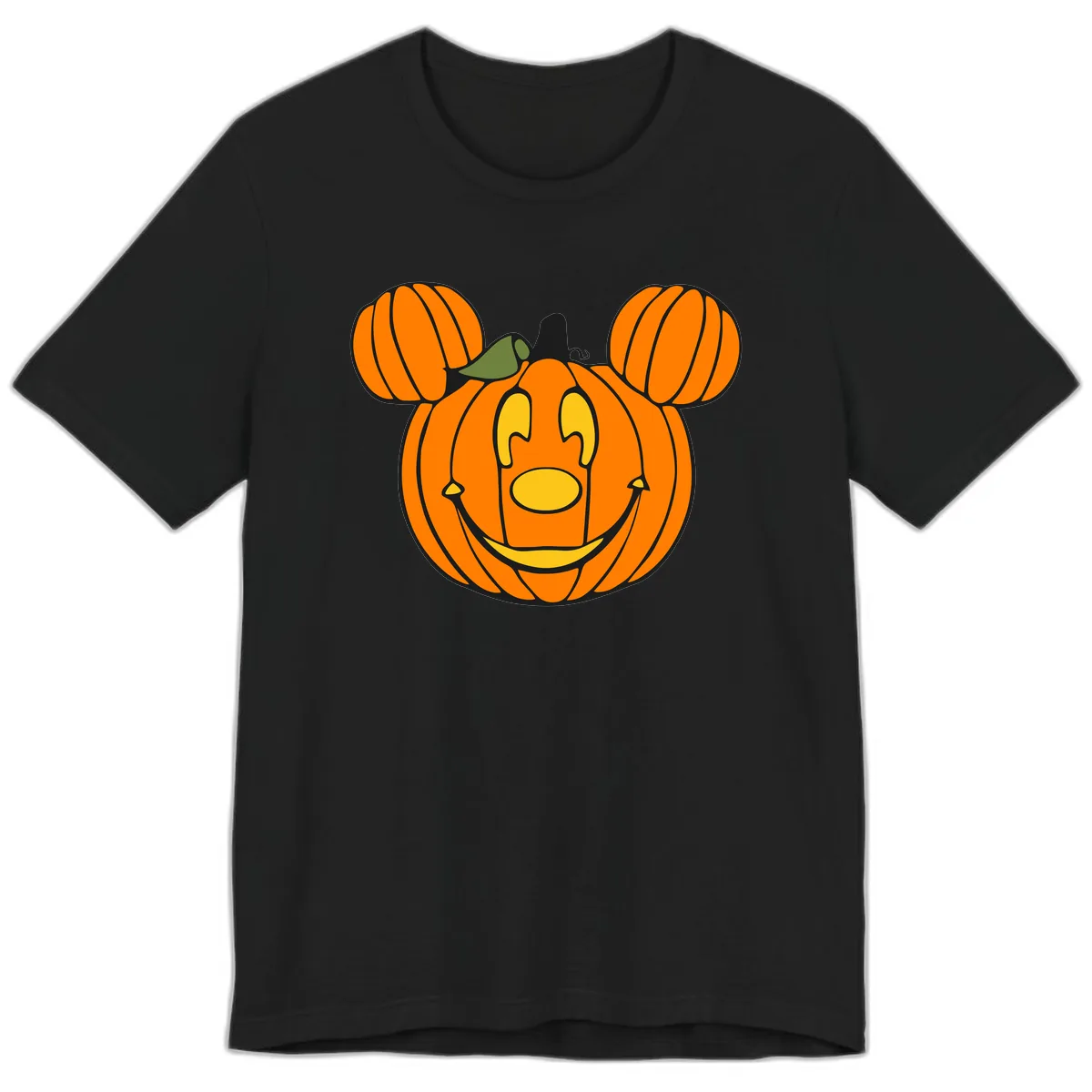 Mickey Pumpkin Halloween Jack-o-Lantern Premium T-Shirt in Black