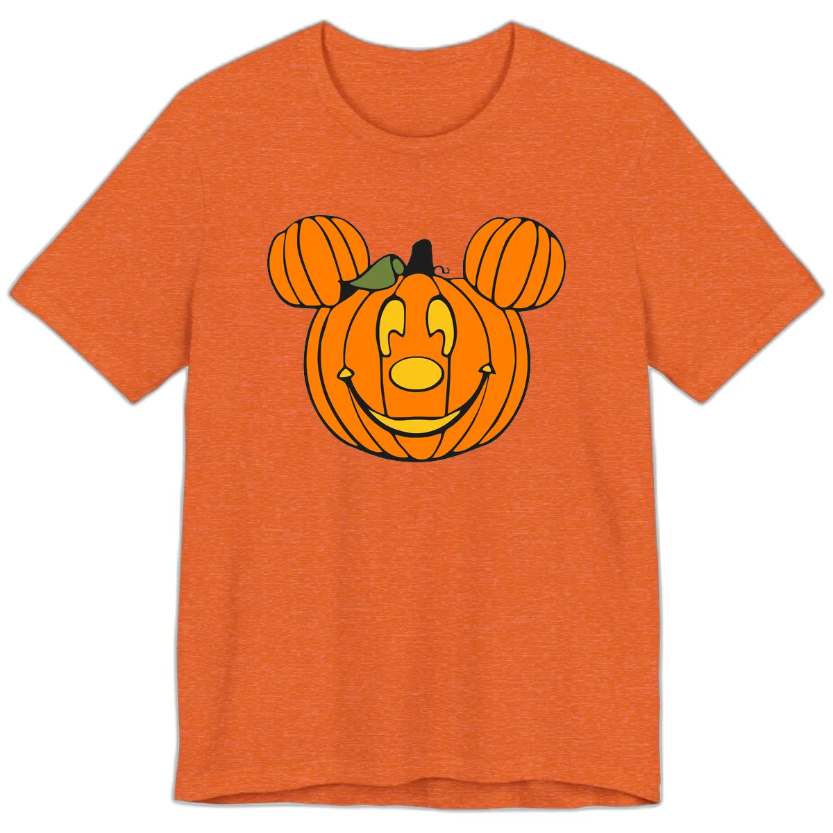 Mickey Pumpkin Halloween Jack-o-Lantern Premium T-Shirt in Heather Orange