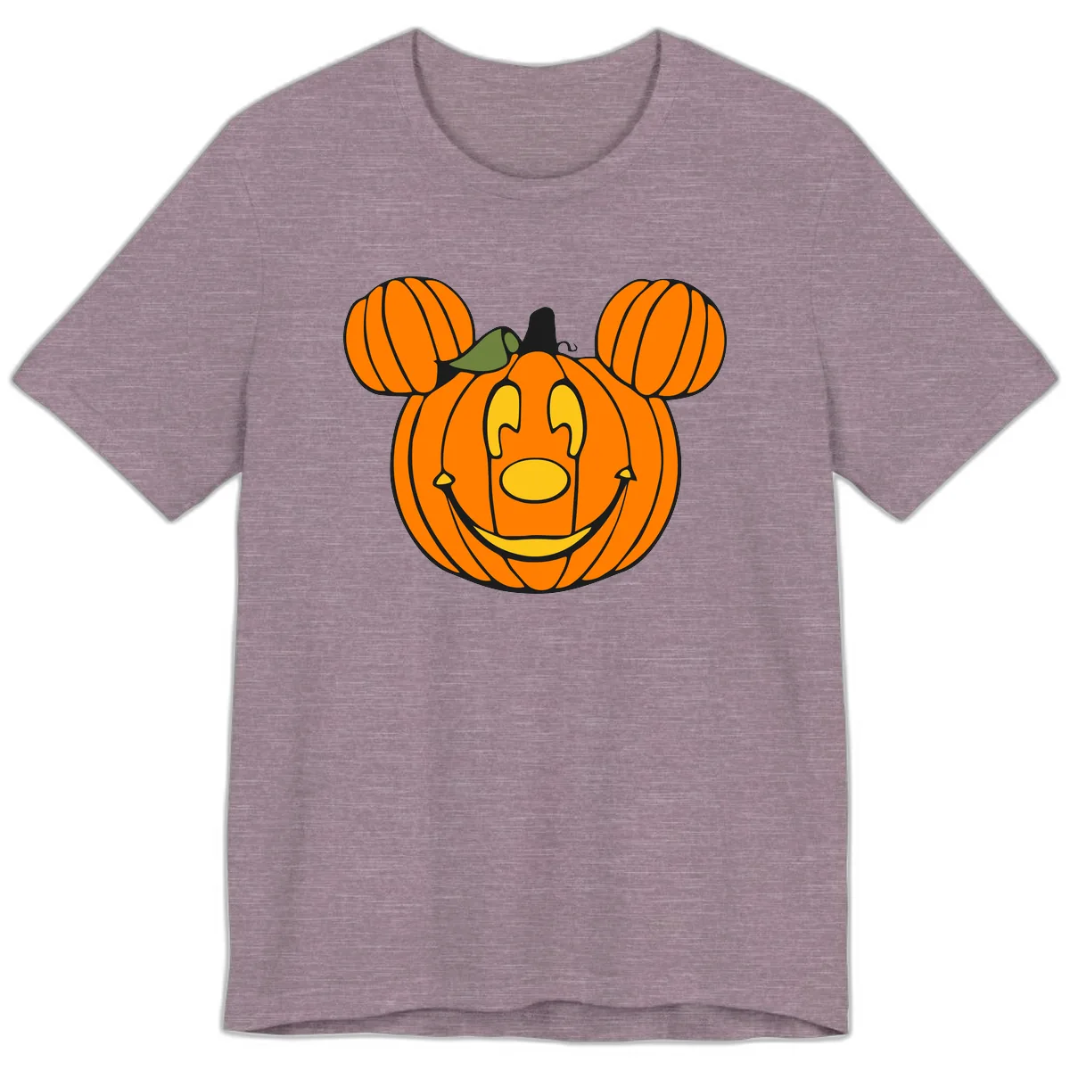 Mickey Pumpkin Halloween Jack-o-Lantern Premium T-Shirt in Heather Purple