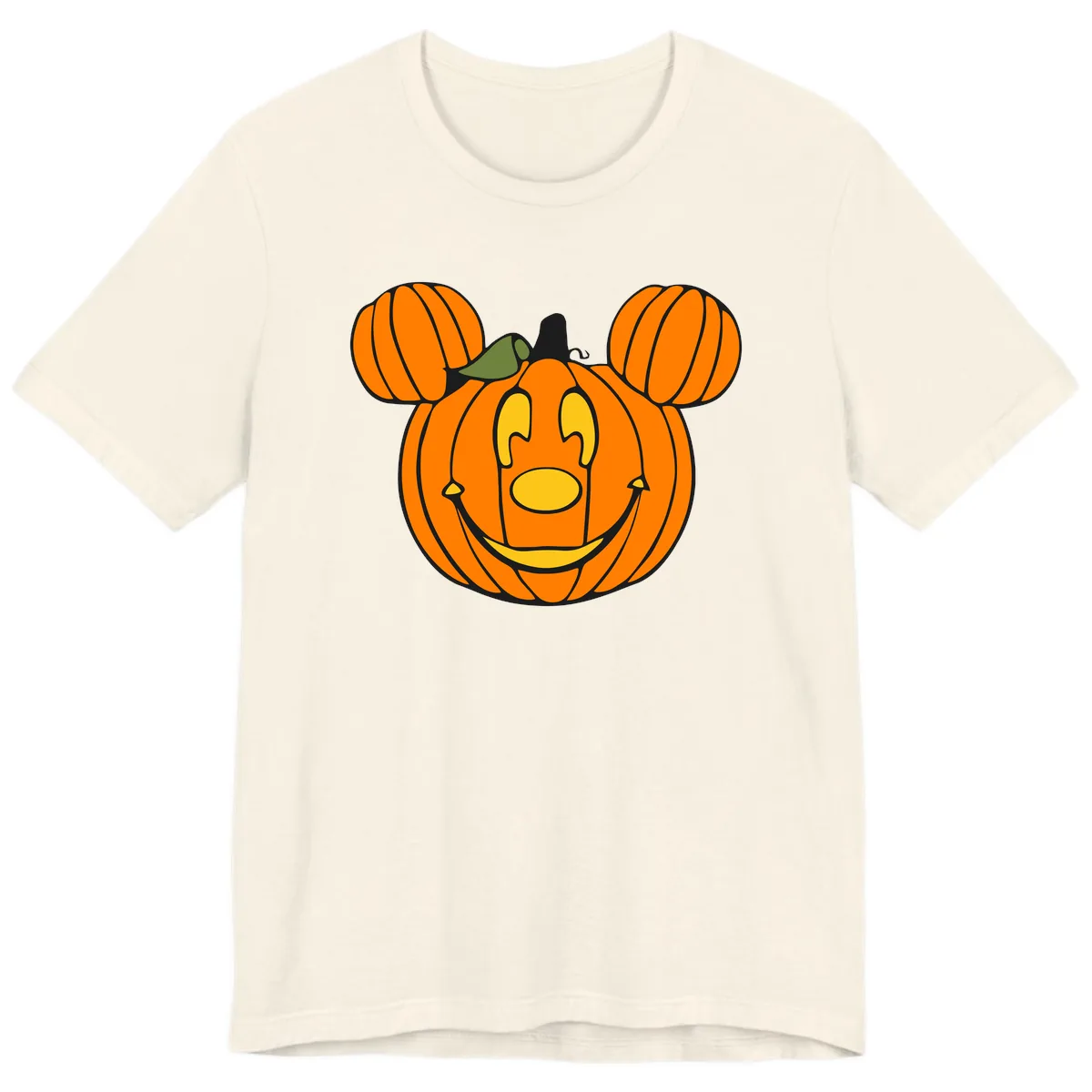 Mickey Pumpkin Halloween Jack-o-Lantern Premium T-Shirt in Natural