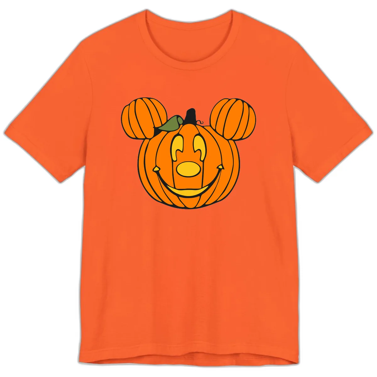 Mickey Pumpkin Halloween Jack-o-Lantern Premium T-Shirt in Orange