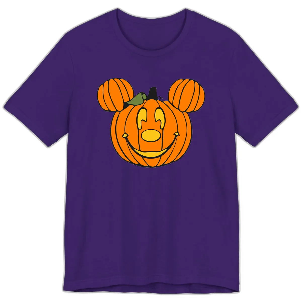 Mickey Pumpkin Halloween Jack-o-Lantern Premium T-Shirt in Team Purple