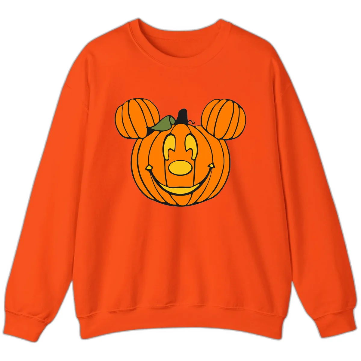 Mickey Pumpkin Halloween Jack-o-Lantern Sweatshirt in Orange