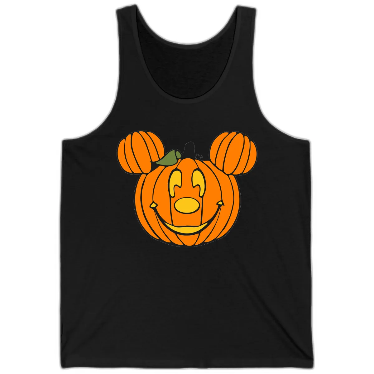 Mickey Pumpkin Halloween Jack-o-Lantern Tank in Black