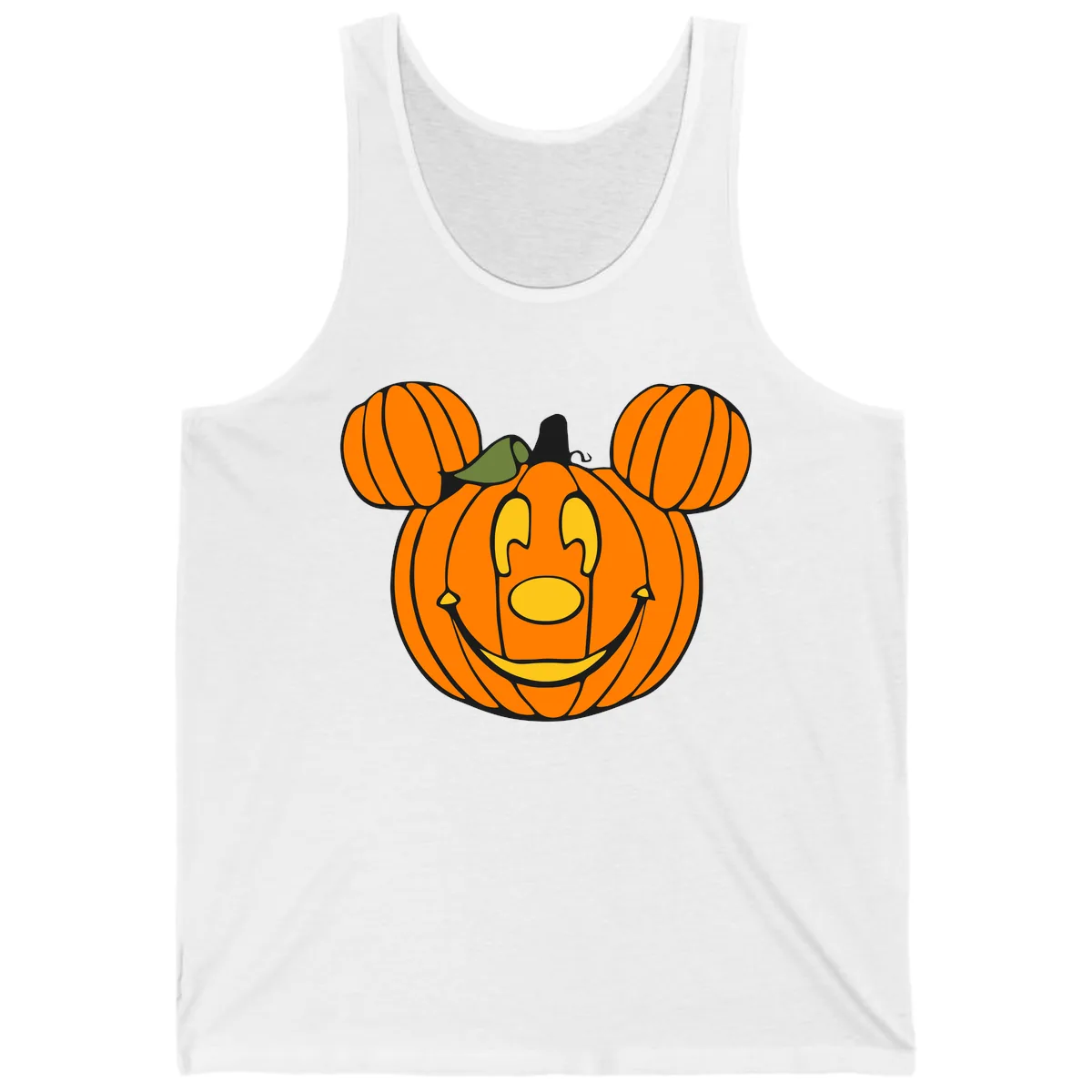 Mickey Pumpkin Halloween Jack-o-Lantern Tank in White