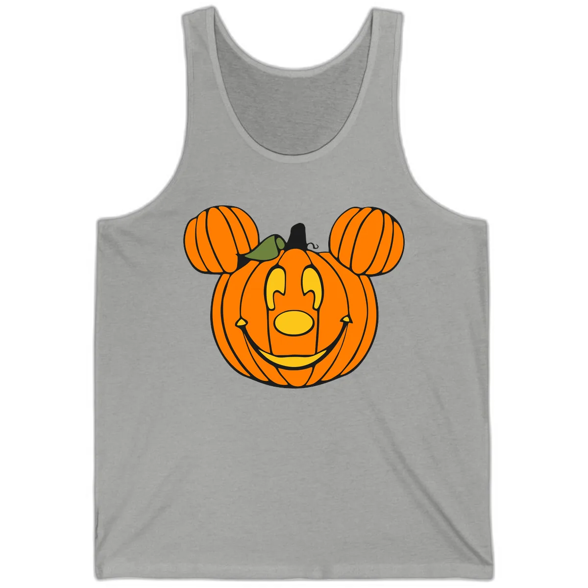 Mickey Pumpkin Halloween Jack-o-Lantern Tank in Athletic Heather