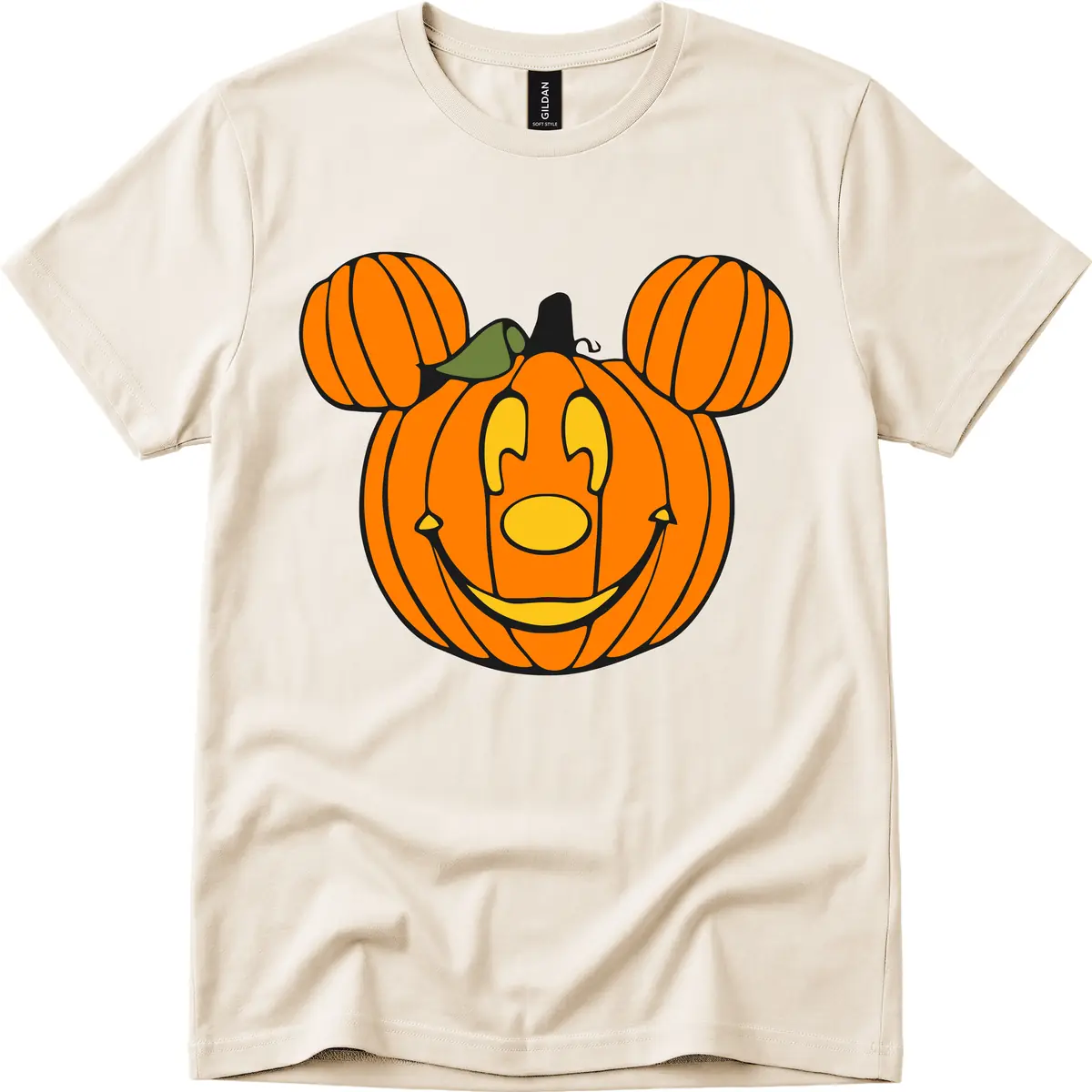 Mickey Pumpkin Halloween Jack-o-Lantern T-Shirt in Natural