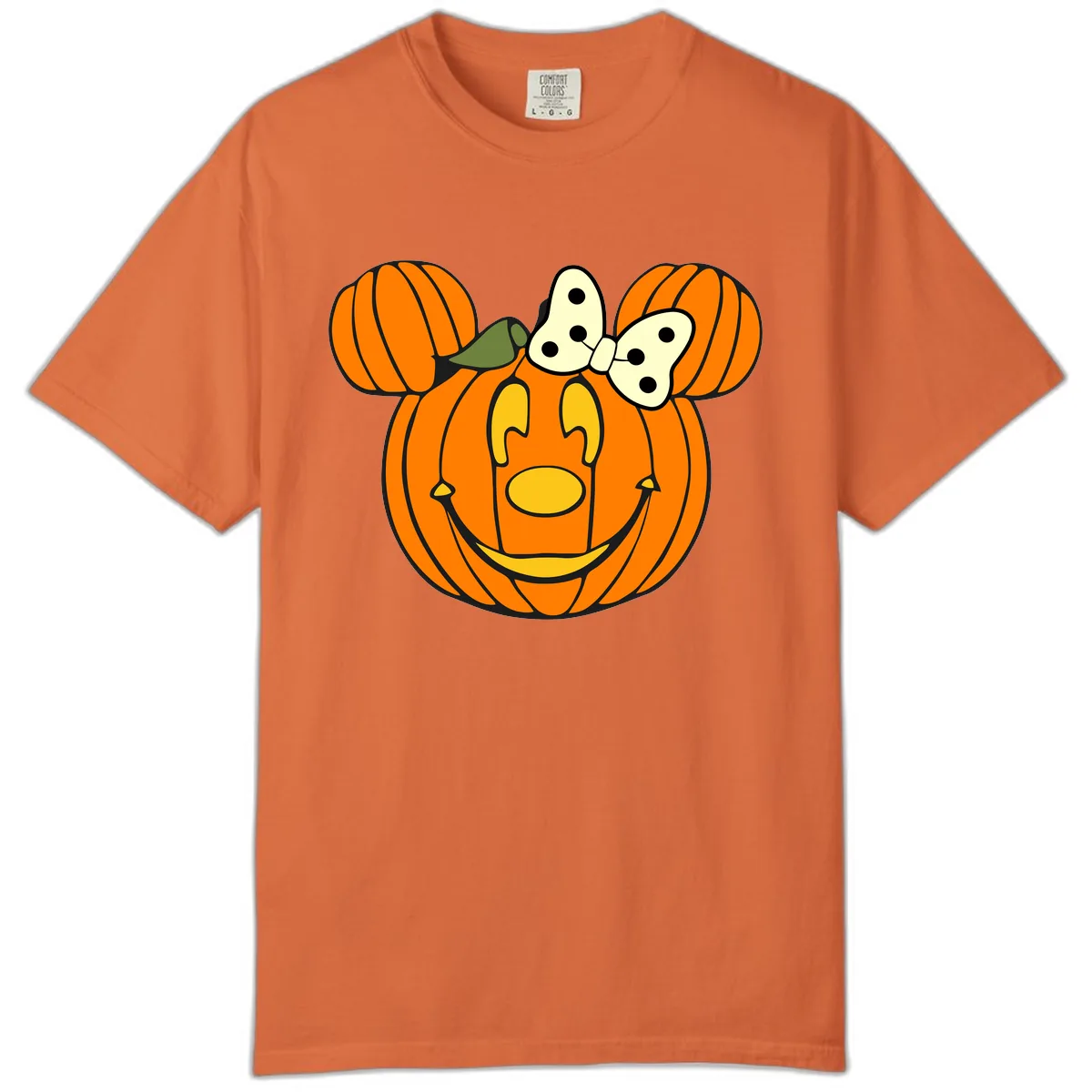 Minnie Pumpkin Halloween Comfort Color in Burnt Orange