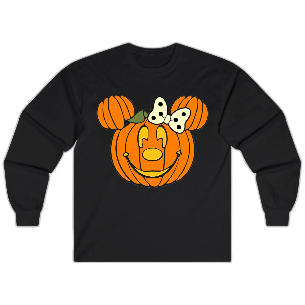Minnie Pumpkin Halloween Long Sleeve in Black