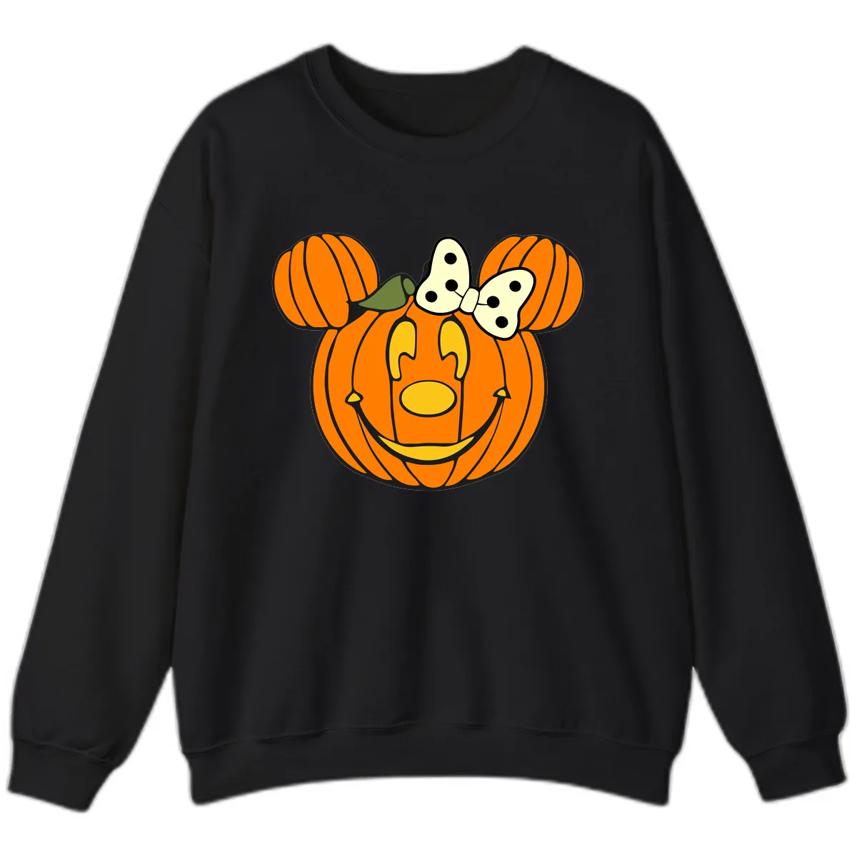 Minnie Pumpkin Halloween Sweatshirt in Black