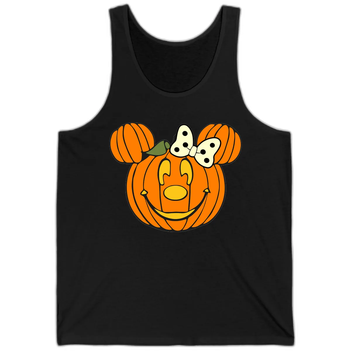 Minnie Pumpkin Halloween Tank in Black