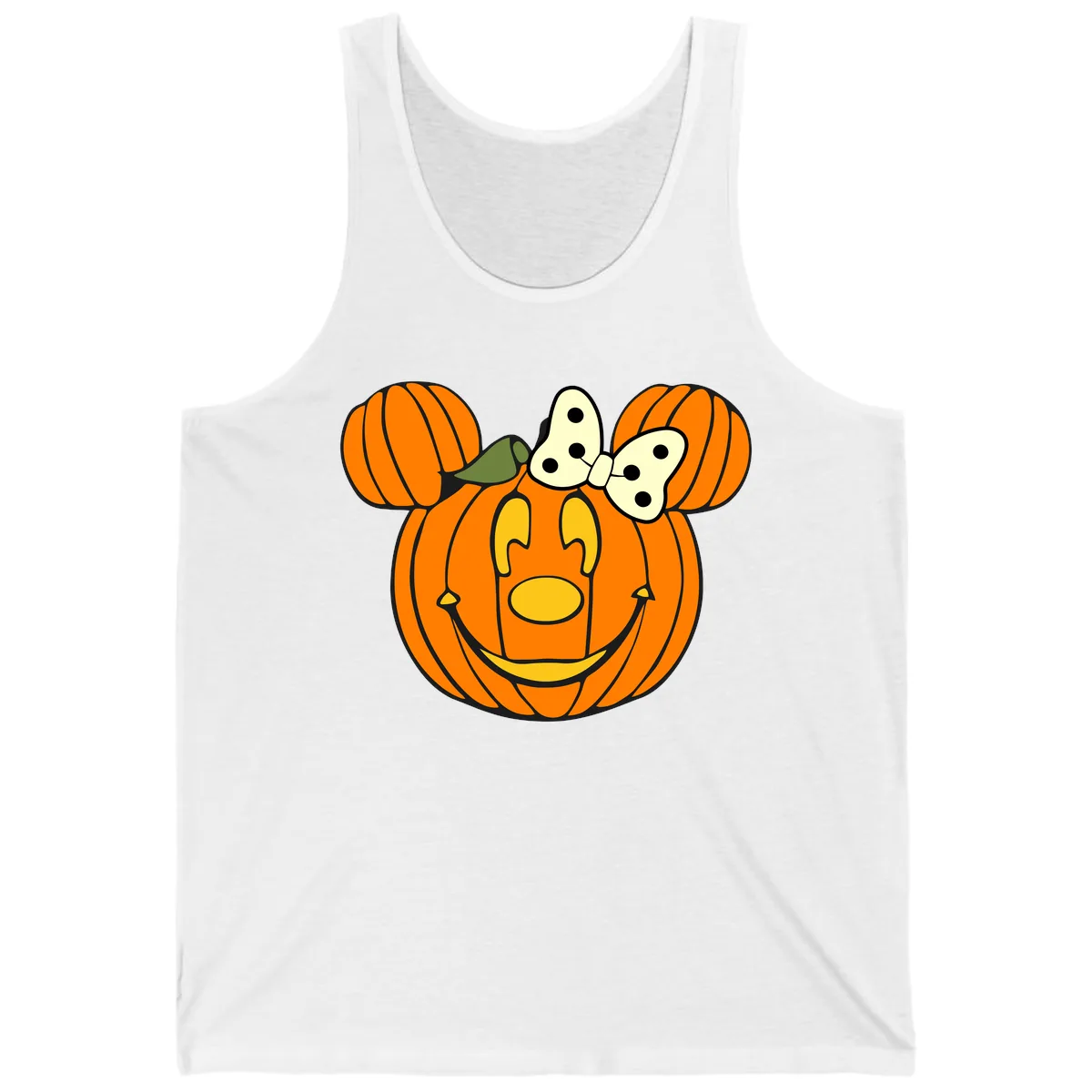 Minnie Pumpkin Halloween Tank in White