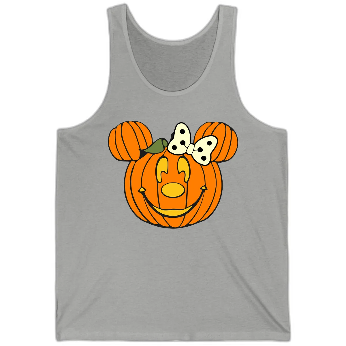 Minnie Pumpkin Halloween Tank in Athletic Heather