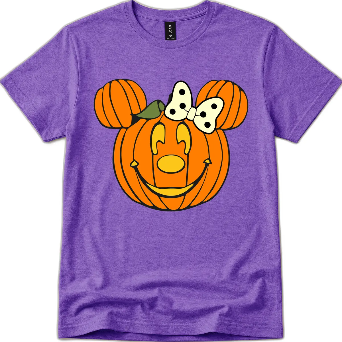 Minnie Pumpkin Halloween T-Shirt in Heather Purple