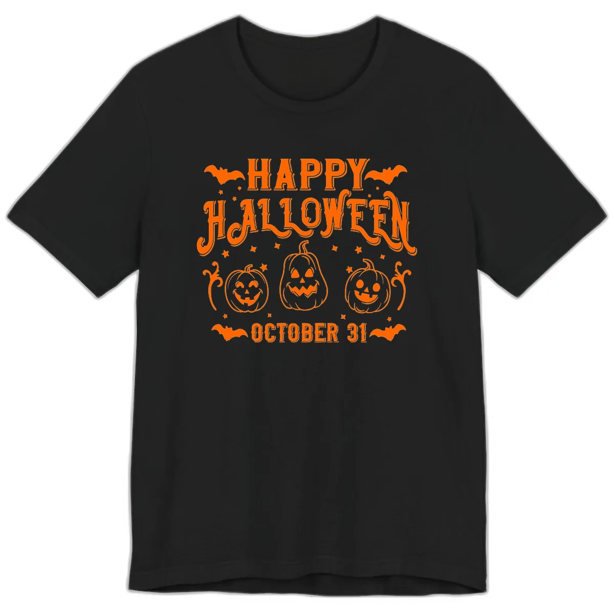 Happy Halloween Spooky Pumpkins Premium T-Shirt in Black