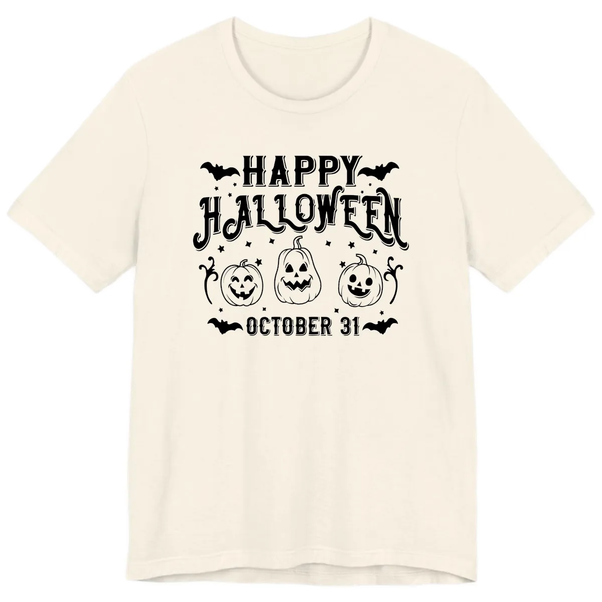 Happy Halloween Spooky Pumpkins Premium T-Shirt in Natural