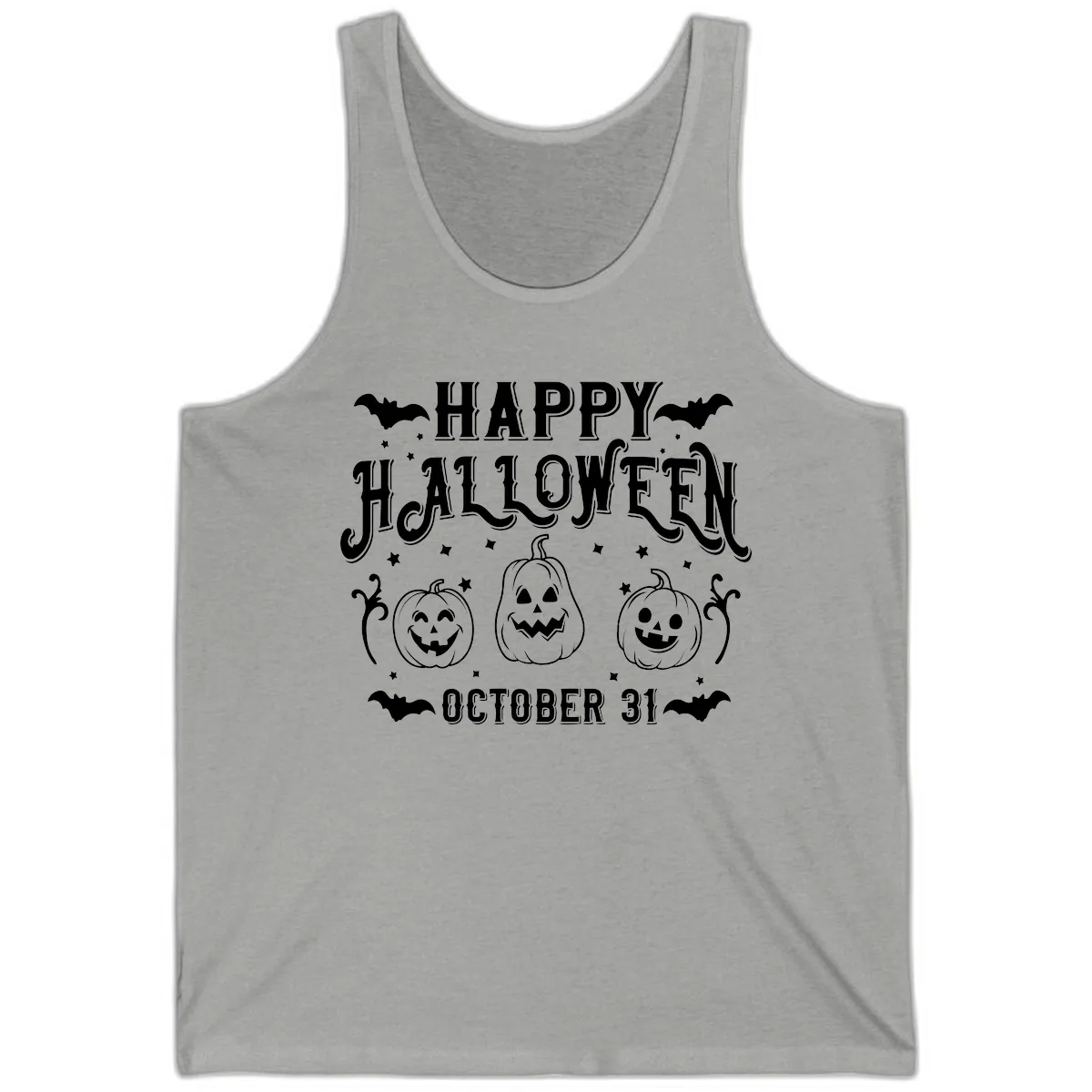 Happy Halloween Spooky Pumpkins Tank in Athletic Heather