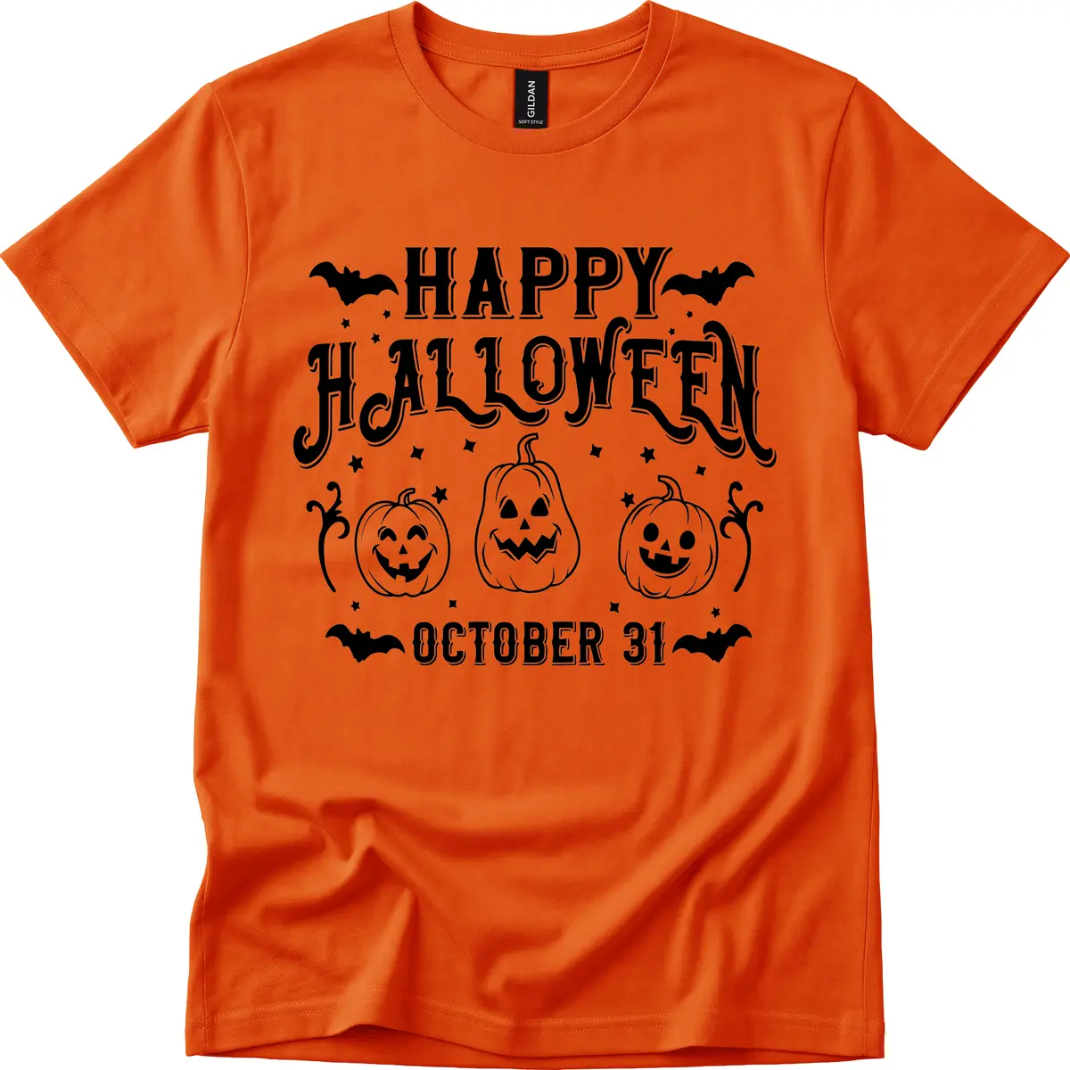 Happy Halloween Spooky Pumpkins T-Shirt in Orange