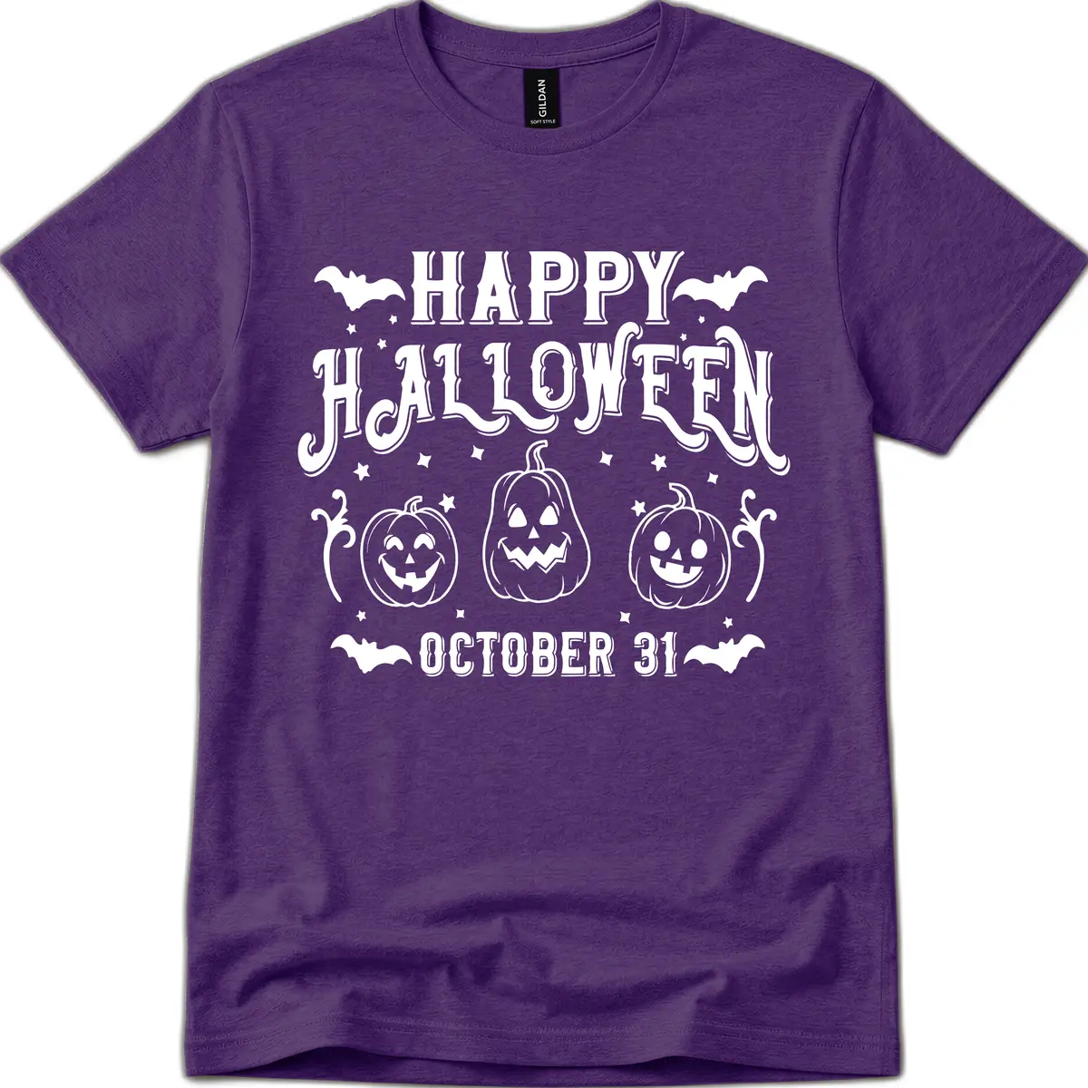 Happy Halloween Spooky Pumpkins T-Shirt in Purple