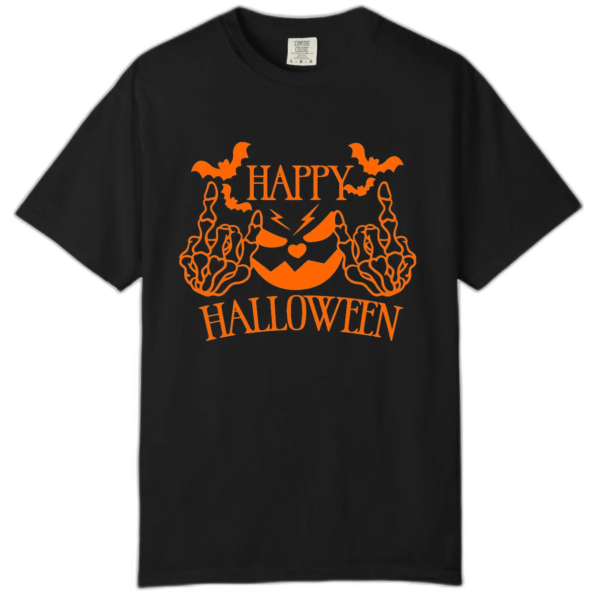Spooky Skeleton Hands Halloween Comfort Color in Black
