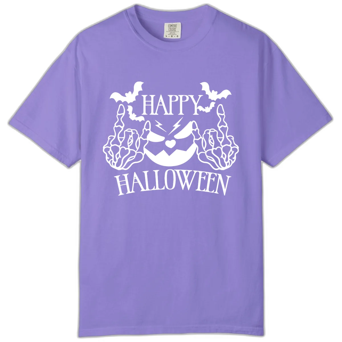 Spooky Skeleton Hands Halloween Comfort Color in Violet