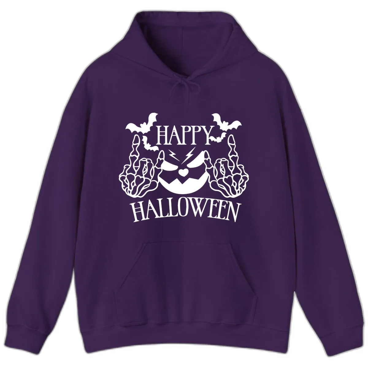 Spooky Skeleton Hands Halloween Hoodie in Purple
