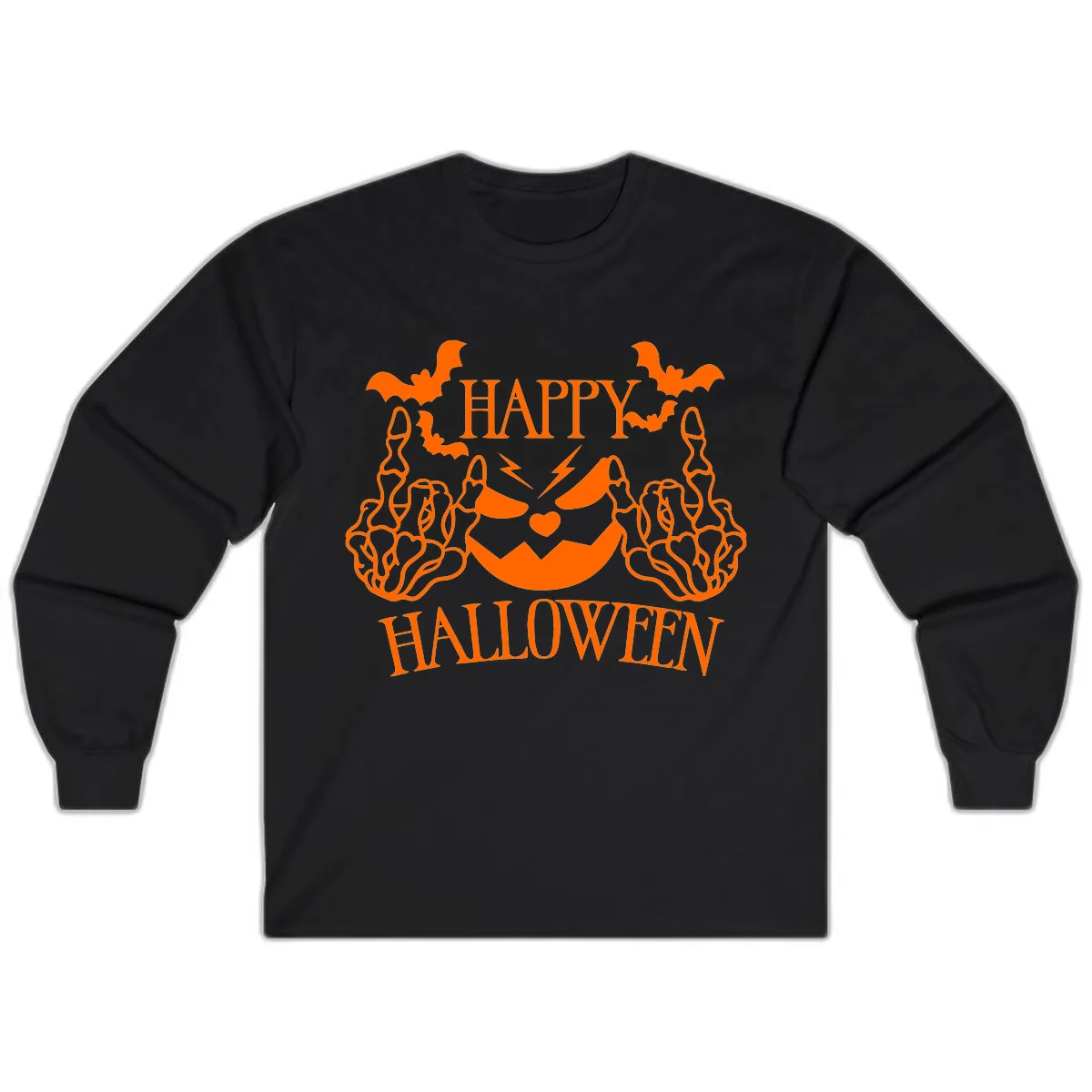 Spooky Skeleton Hands Halloween Long Sleeve in Black
